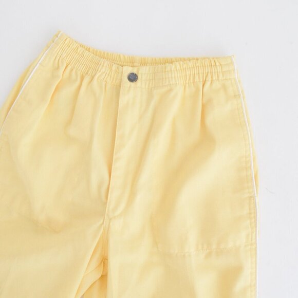 Vintage 80s  Court Club Yellow Elastic Waist Capri Pants with Piping Detail S - Picture 10 of 13